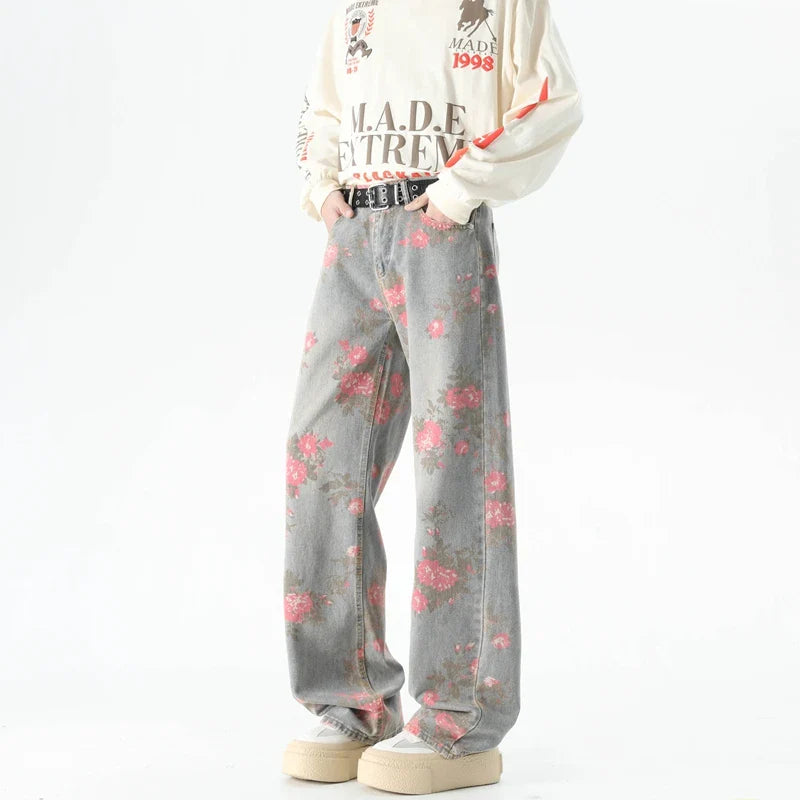 Stilla | Jeans med Blomsterprint til Herrer