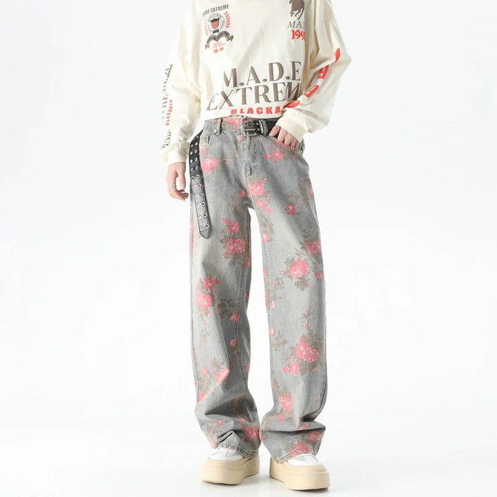 Stilla | Jeans med Blomsterprint til Herrer