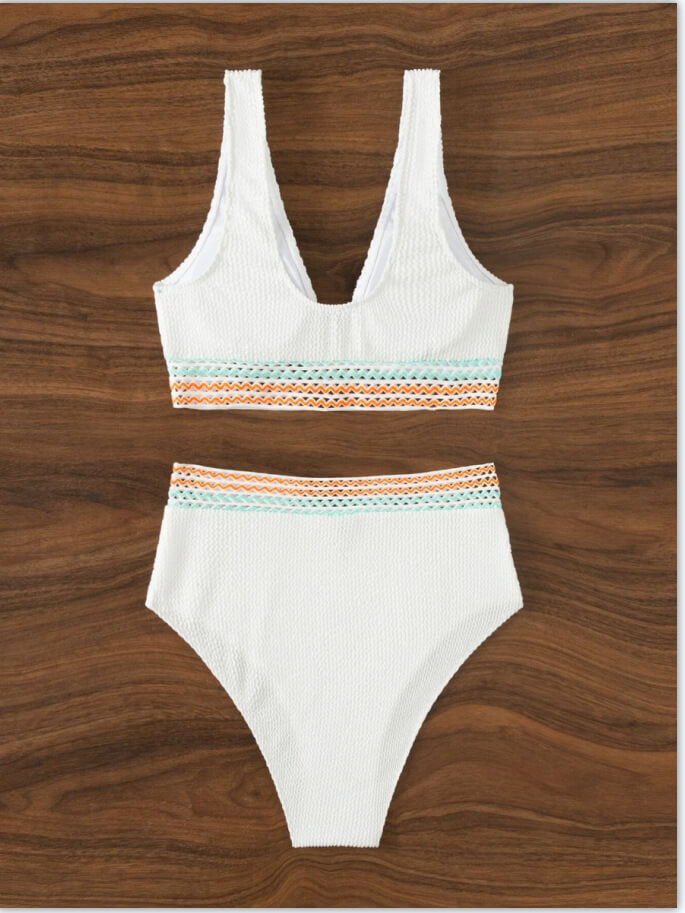 Stilla | Bikini Hæklet Høj Talje Hvid