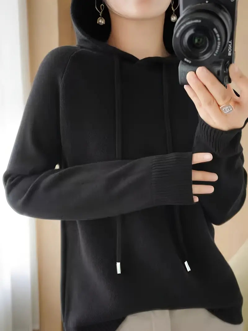 Stilla | Hættepullover Med Snøre, Løs Sweatshirt Med Lange Ærmer