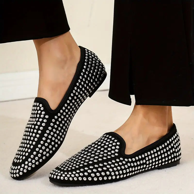 Stilla | Dame Sommer Mokkasiner Skinnende Slip on Sko, Lette Og Komfortable