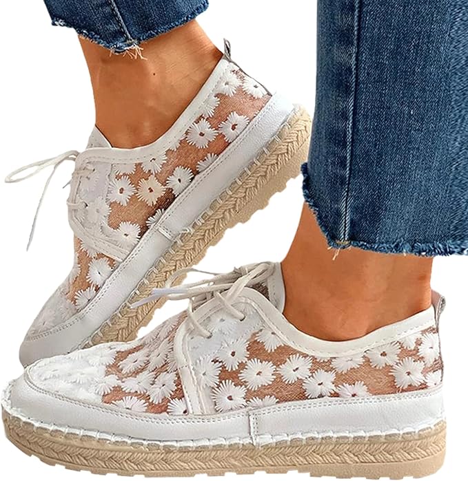 Stilla | Flade Sneakers Med Blonder