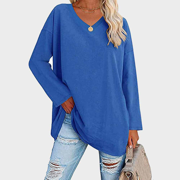 Stilla | Elegant Bluse med Lange Ærmer og V-hals