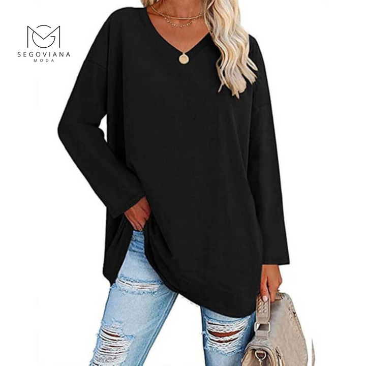 Stilla | Elegant V-Udskæring Shirt