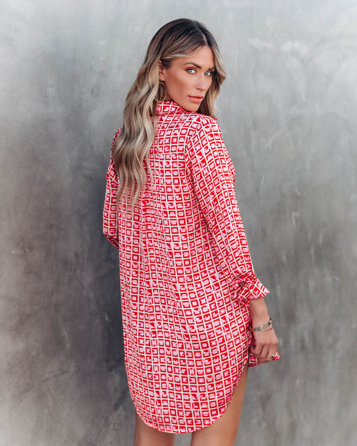 Stilla | Satin skjorte bluse med Brenleigh tryk