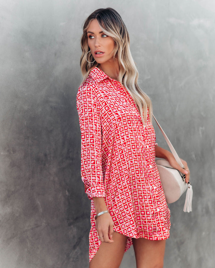 Stilla | Satin skjorte bluse med Brenleigh tryk