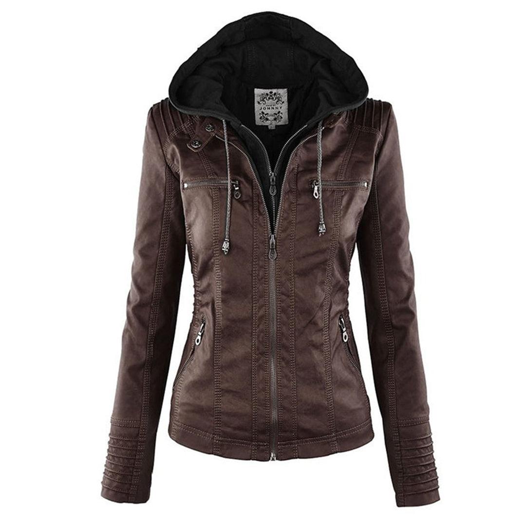 Stilla | Vandtæt Læderjakke med Hætte