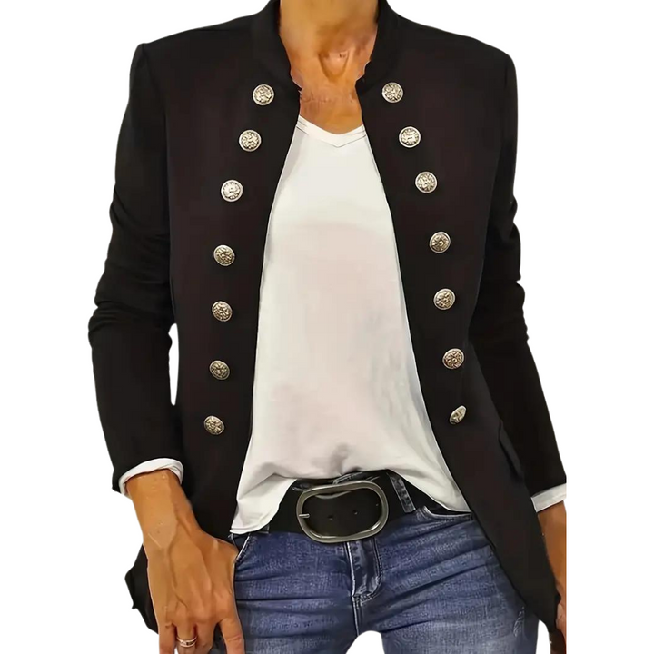Stilla | Blazer med forknapper i sort - Stilfuld og alsidig