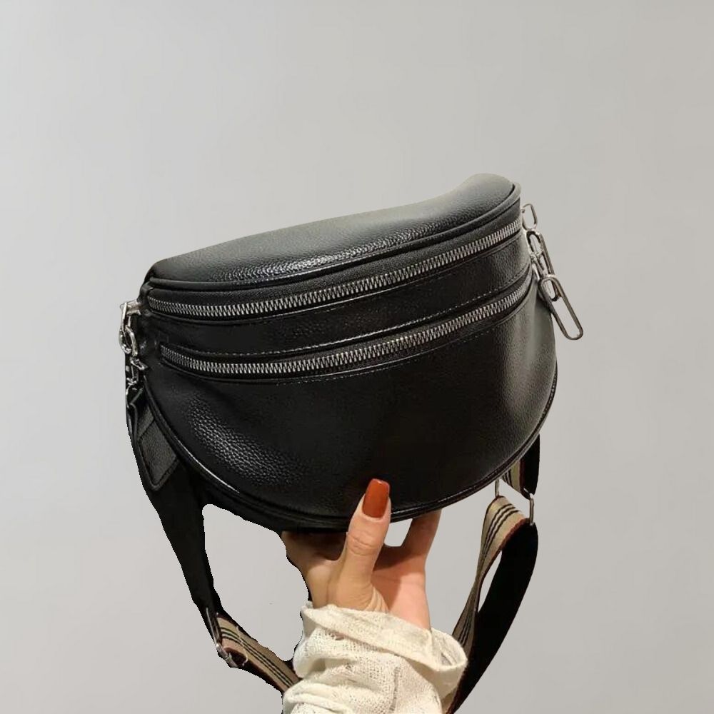 Stilla | Elegant Skuldertaske Med Dobbelt Lynlås, Perfekt Til Stilfulde Dage Udenfor Hjemmet