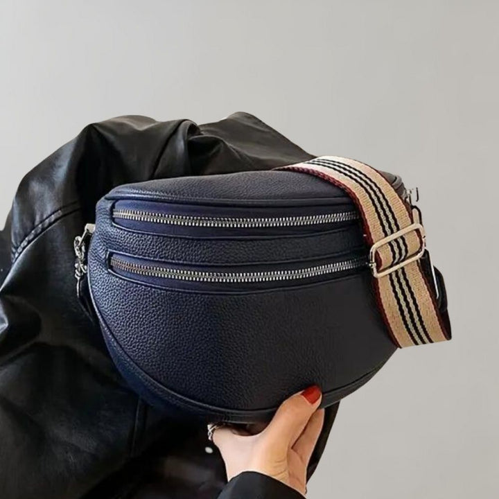 Stilla | Elegant Skuldertaske Med Dobbelt Lynlås, Perfekt Til Stilfulde Dage Udenfor Hjemmet