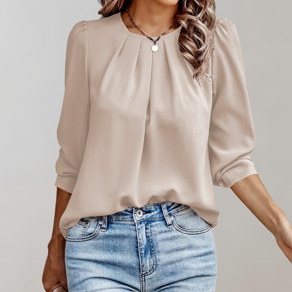 Stilla | Bluse Kvinders Plisserede Puffærmer Bluse