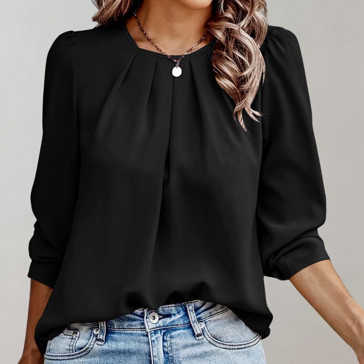 Stilla | Bluse Kvinders Plisserede Puffærmer Bluse