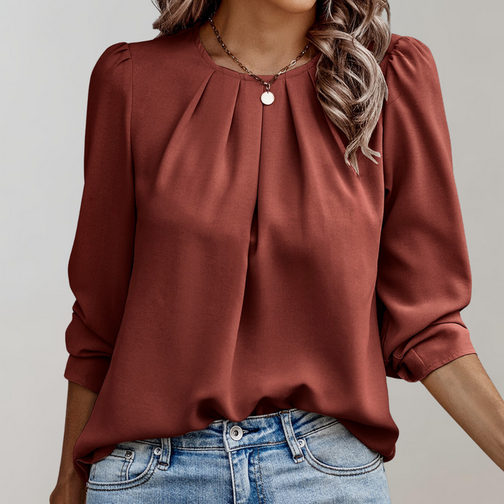 Stilla | Bluse Kvinders Plisserede Puffærmer Bluse
