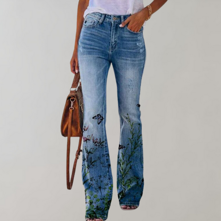 Stilla | Flared Jeans med Print til Kvinder