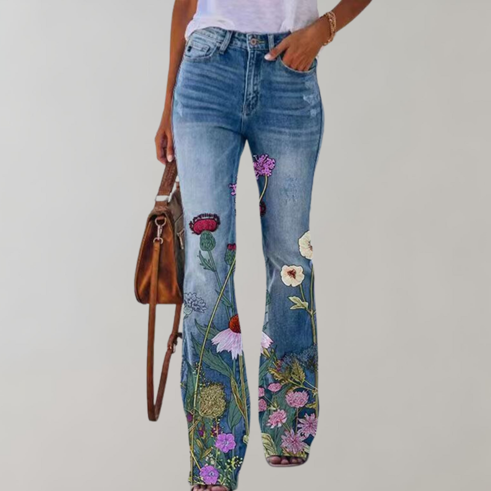 Stilla | Flared Jeans med Print til Kvinder