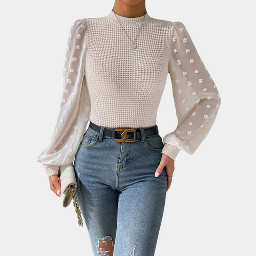 Stilla | Smart Damebluse med Trendy Puffærmer
