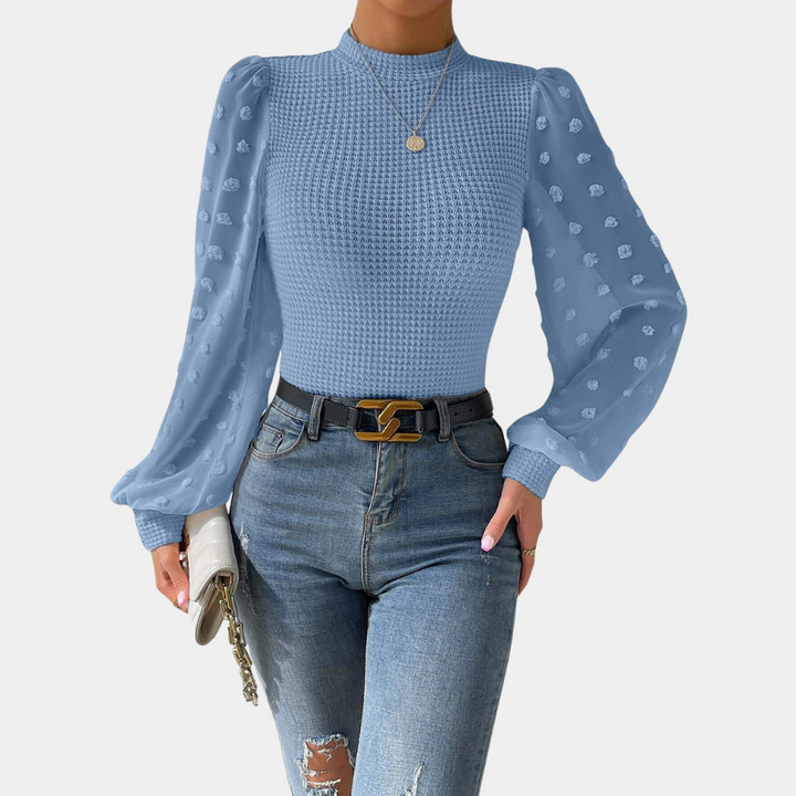 Stilla | Smart Damebluse med Trendy Puffærmer