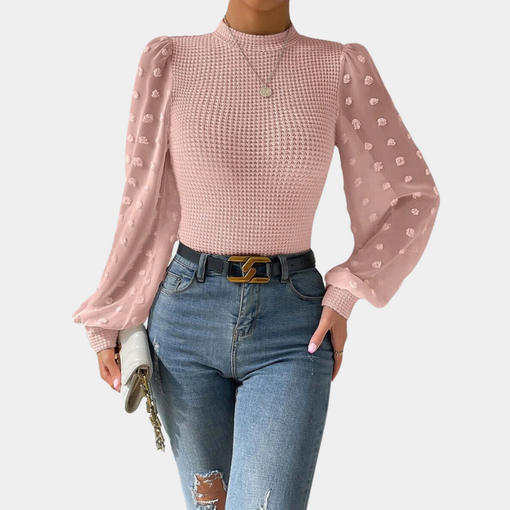 Stilla | Smart Damebluse med Trendy Puffærmer