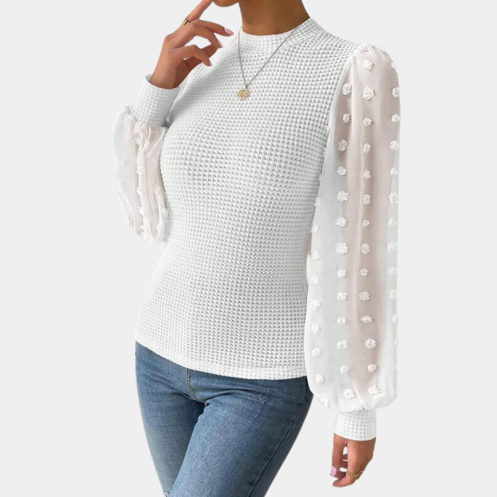 Stilla | Smart Damebluse med Trendy Puffærmer