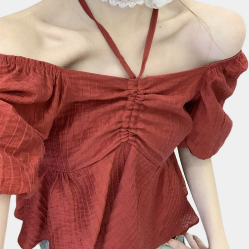 Stilla | Elegant Damebluse Med Trendy Puffærmer