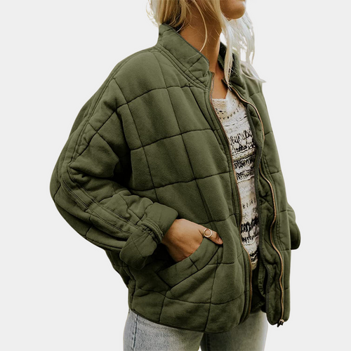 Stilla | Quiltet Zip up Jakke med Side lommer