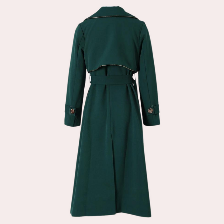 Stilla | Elegant Lang Kvinde Frakke Med Revers