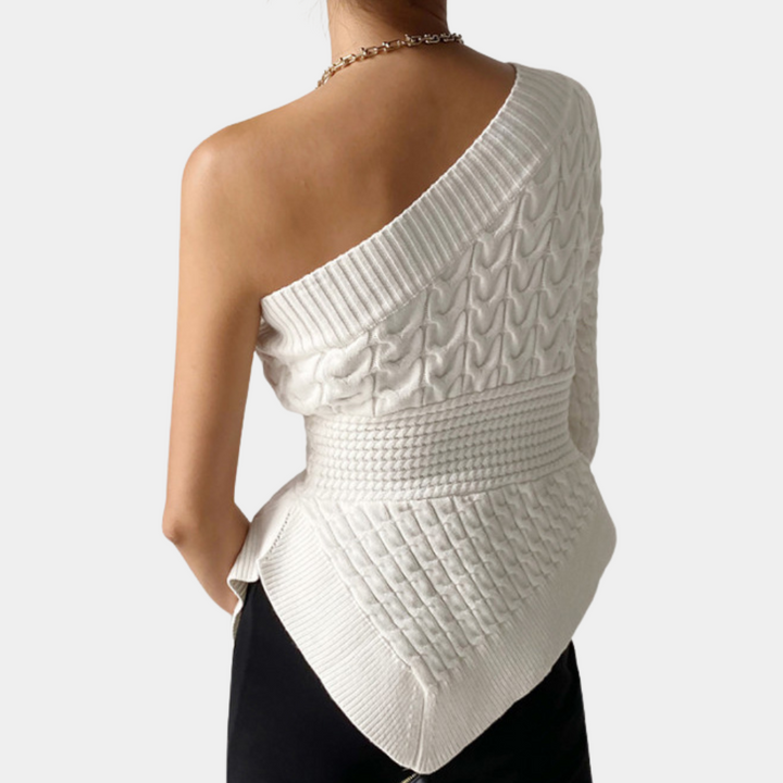 Stilla | Elegant strikpullover til damer med en udskæring