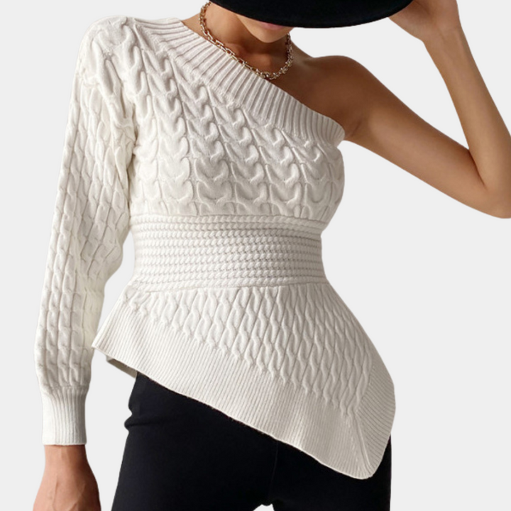 Stilla | Elegant strikpullover til damer med en udskæring