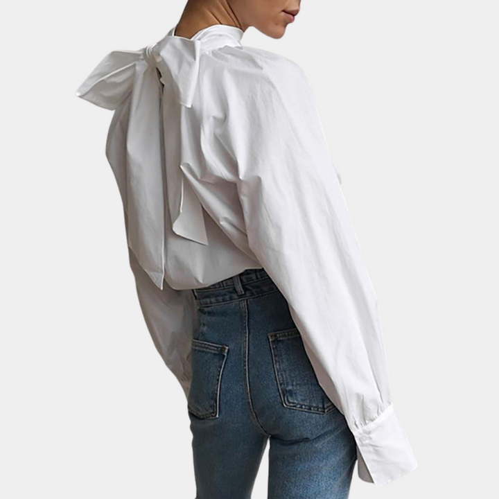 Stilla | Elegant Damebluse Med Ståkrave