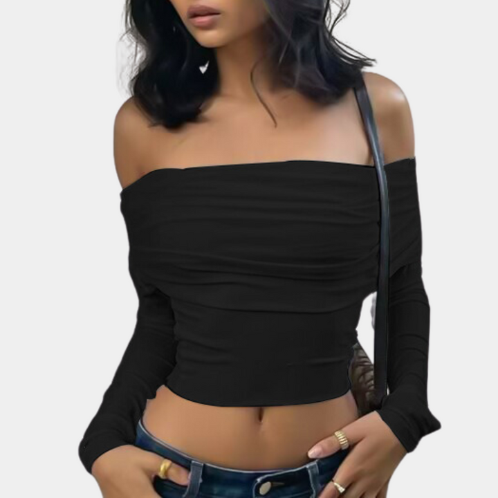 Stilla | Langærmet Off-shoulder Top