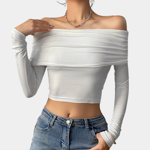 Stilla | Langærmet Off-shoulder Top