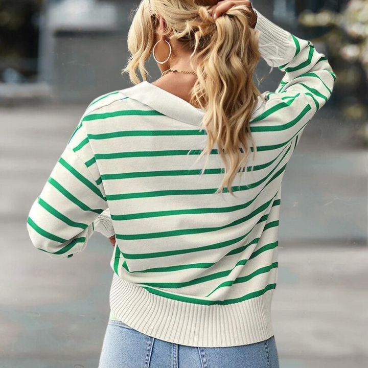 Stilla | Trendy Stribet Sweater til kvinder for et afslappet look