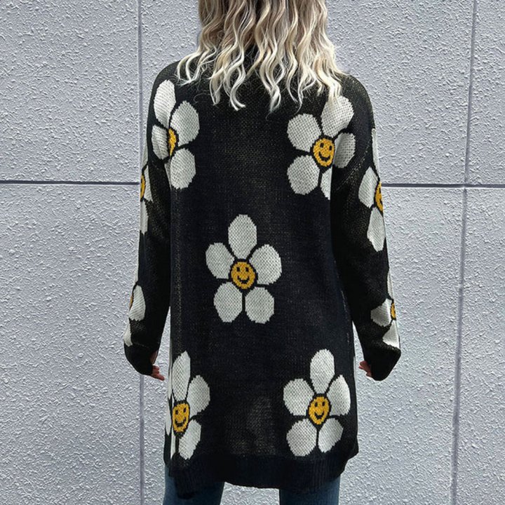 Stilla | Cardigan Damer Glad Og Farverig Med Blomster Mønster