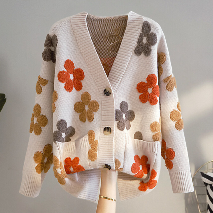Stilla | Charmerende Cardigan Kvinde Blomsteret