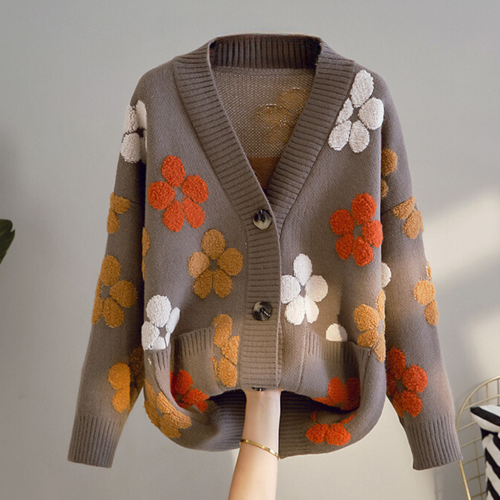 Stilla | Charmerende Cardigan Kvinde Blomsteret