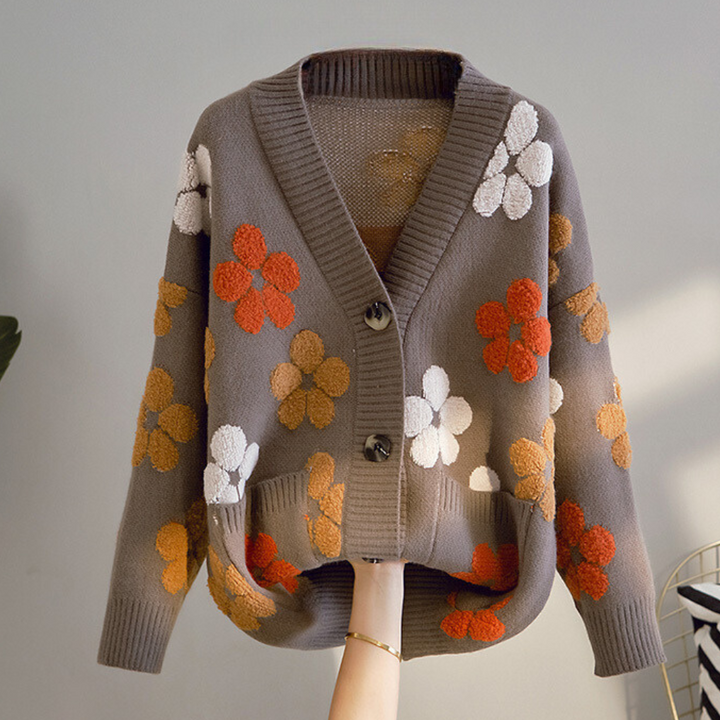 Stilla | Charmerende Cardigan Kvinde Blomsteret