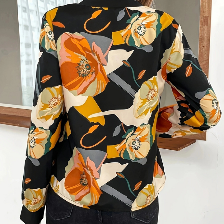 Stilla | Elegant Blomstrede Bluse Til Kvinder