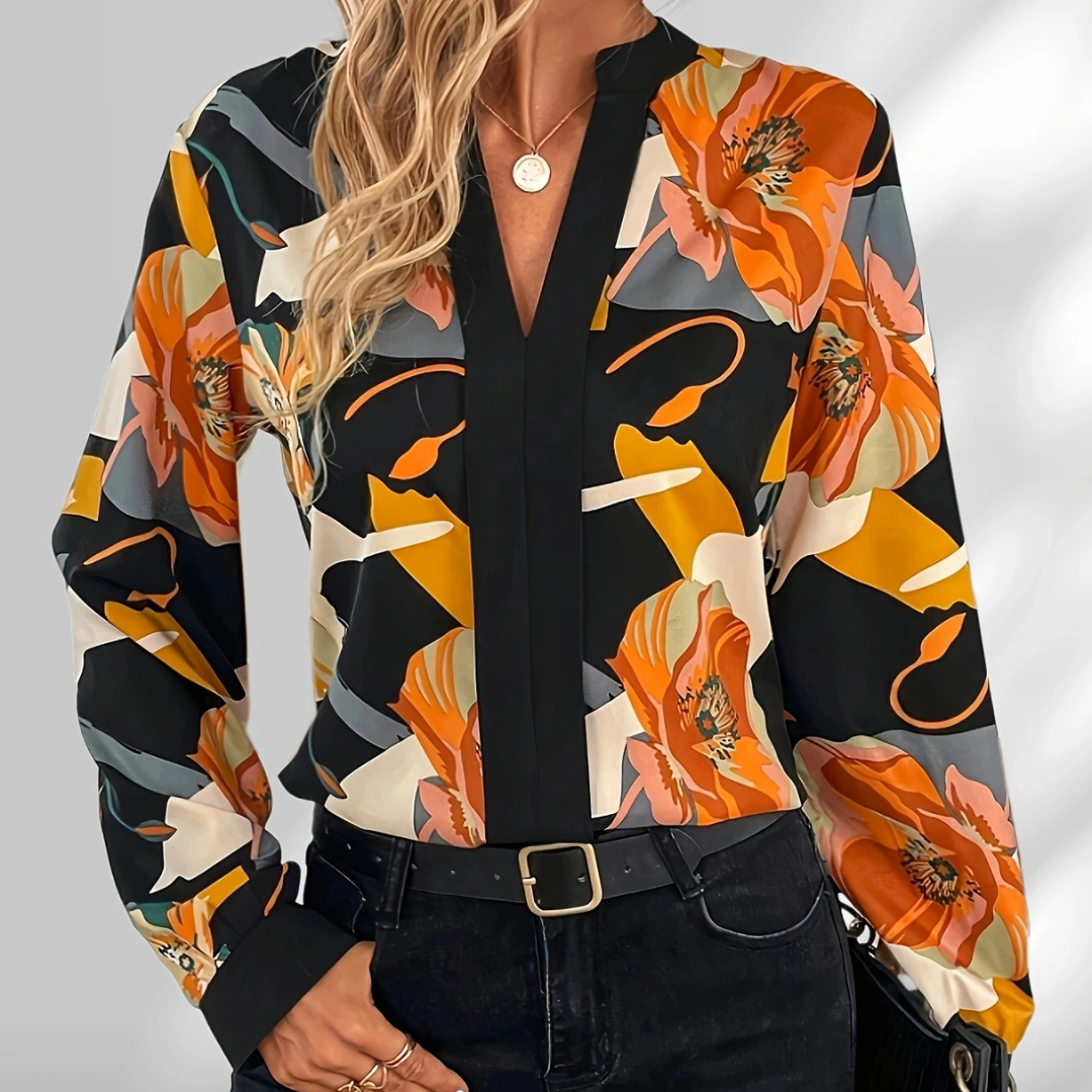 Stilla | Elegant Blomstrede Bluse Til Kvinder