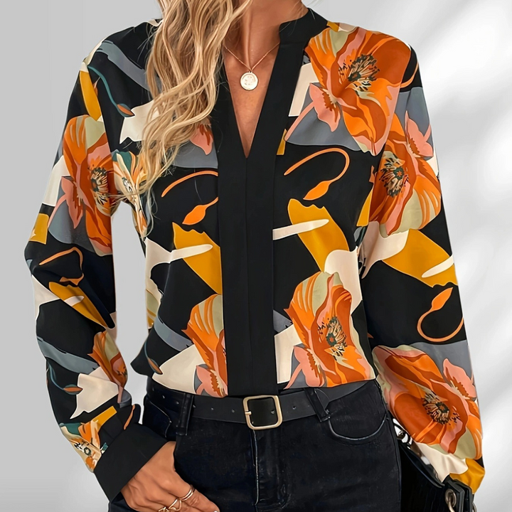 Stilla | Elegant Blomstrede Bluse Til Kvinder