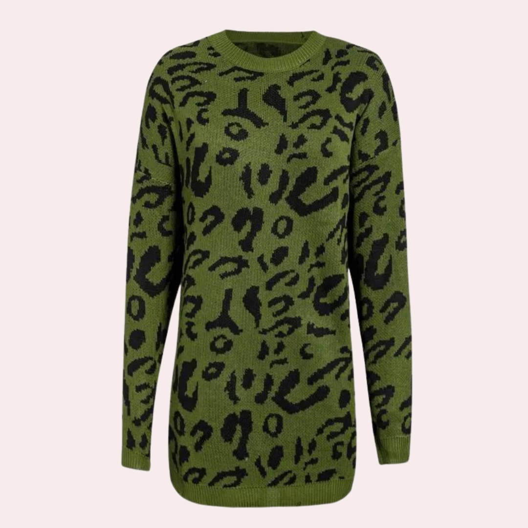 Stilla | Dame sweater Chic med trendy leopardmønster
