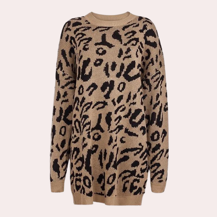Stilla | Pullover Damer Chic Med Trendy Leopardmønster