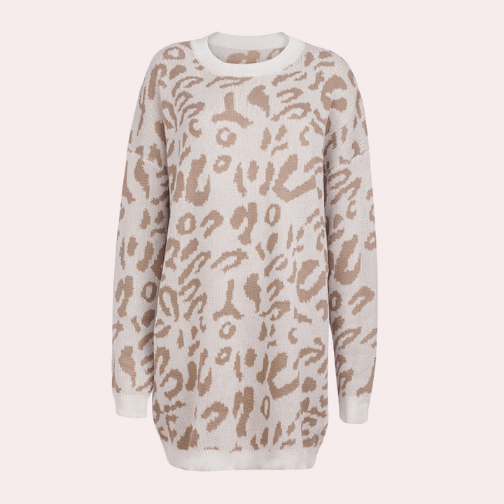 Stilla | Pullover Damer Chic Med Trendy Leopardmønster