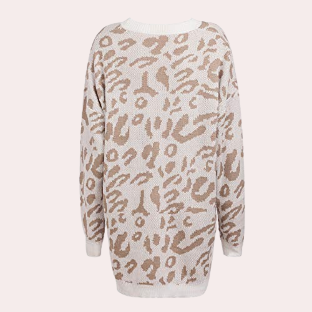 Stilla | Dame sweater Chic med trendy leopardmønster