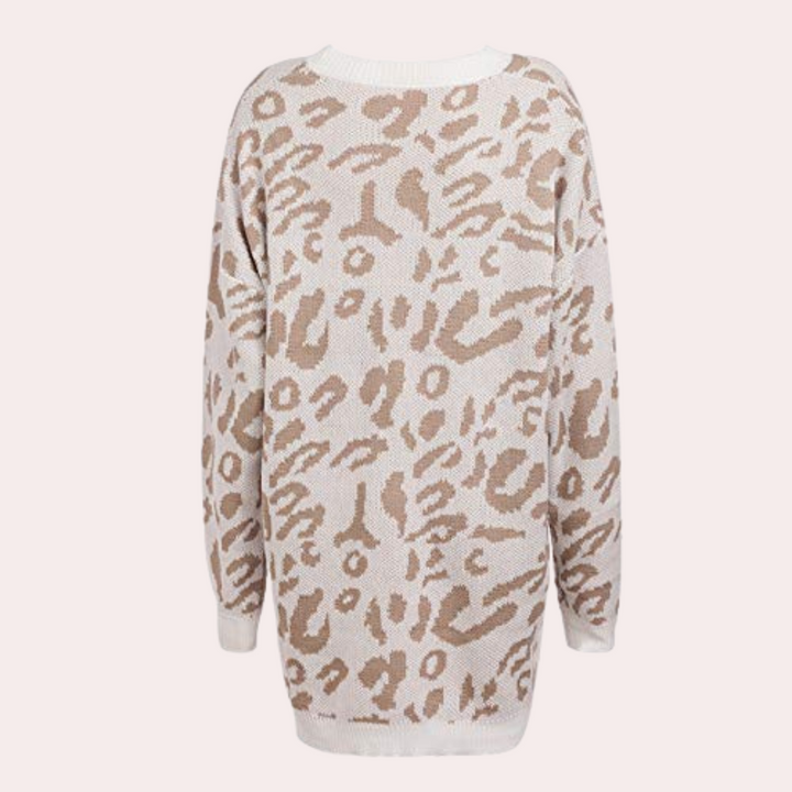 Stilla | Dame sweater Chic med trendy leopardmønster
