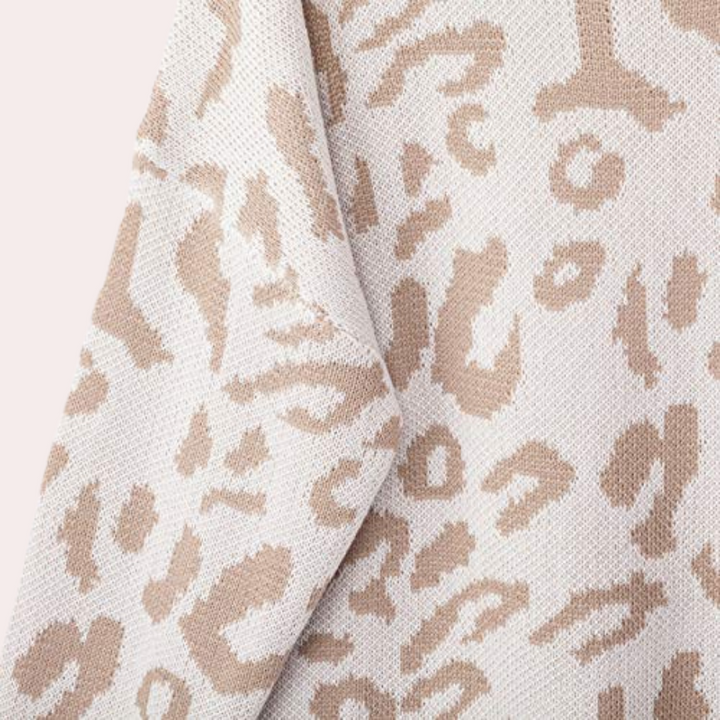 Stilla | Dame sweater Chic med trendy leopardmønster