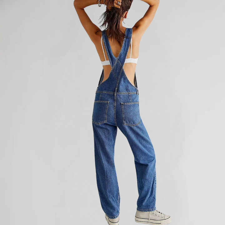 Skovae | Dame-Overalls i Denim med Kryds-Back-Design