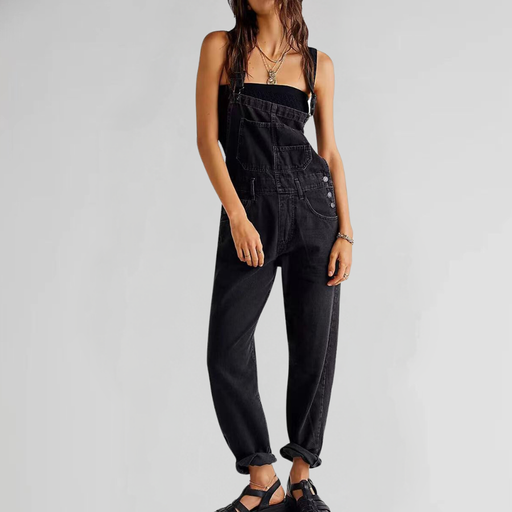 Skovae | Dame-Overalls i Denim med Kryds-Back-Design