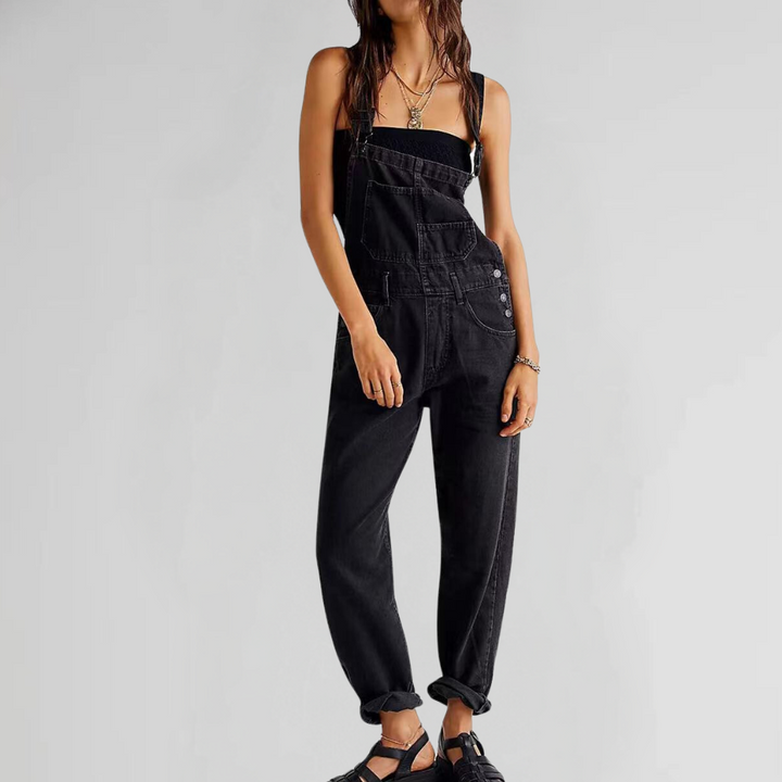 Skovae | Dame-Overalls i Denim med Kryds-Back-Design