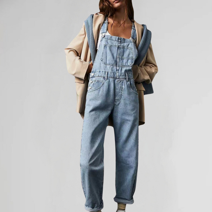 Skovae | Dame-Overalls i Denim med Kryds-Back-Design
