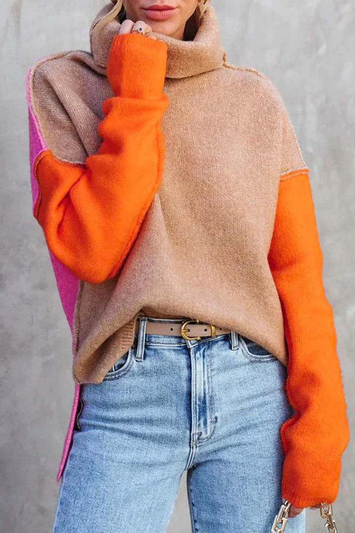 Stilla | Farveblok Strikpullover